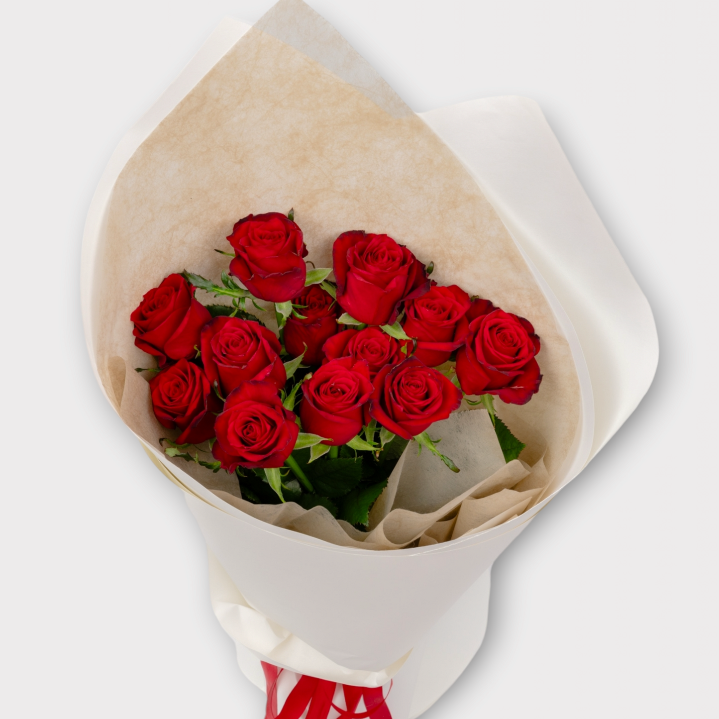 Premium Red Rose Dozen Bouquet